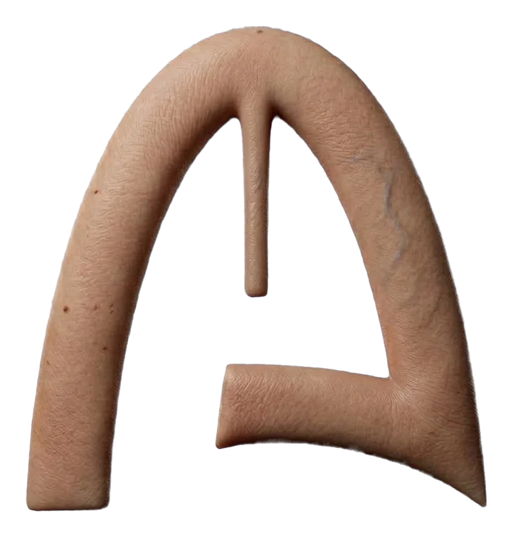 A fleshy, skin-textured arch — the $KNOB logo